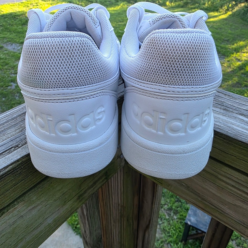 Adidas Hoops 3.0 Low Classic Vintage Mens Shoes Triple White GW3036 Size 11 - Picture 4 of 8